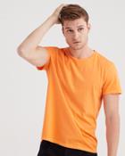 7 For All Mankind Short Sleeve Crew Tee In Orange