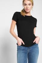 7 For All Mankind Solid Crew Neck Tee In Black