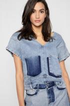 7 For All Mankind Misplaced Jean Top In Patchwork Found