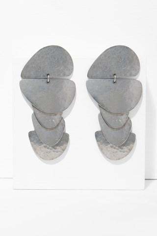 7 For All Mankind Rocky Road Earrings In Silver