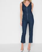 7 For All Mankind Women's Deep V Playsuit In Wilshire Rinse