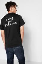 7 For All Mankind Short Sleeve Ride That Feeling Tee In Black