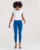 7 For All Mankind Ankle Skinny With Released Hem In Cobalt Blue