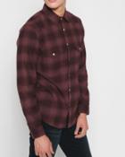 7 For All Mankind Men's Long Sleeve Western Shirt In Port