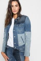 7 For All Mankind Patchwork Jacket In Indigo Patches