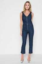 7 For All Mankind Deep V Playsuit In Wilshire Rinse