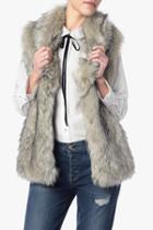 7 For All Mankind Luxe Faux Fur Vest In White And Black