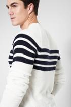 7 For All Mankind Textured Mariner Sweater With Navy Stripe