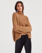 7 For All Mankind Chunky Turtleneck Sweater In Camel