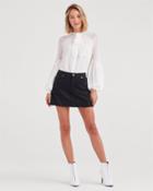 7 For All Mankind Mini Skirt In Black Coated