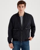 7 For All Mankind Washed Poplin Bomber In Black
