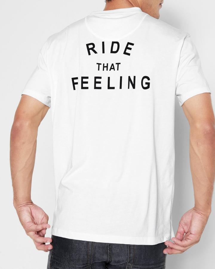 7 For All Mankind Men's Short Sleeve Ride That Feeling Tee In White