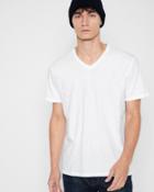 7 For All Mankind Men's Short Sleeve Raw V-neck Tee In White