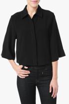 7 For All Mankind Bell Sleeve Top In Black