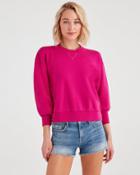 7 For All Mankind Crewneck Sweatshirt In Electric Pink