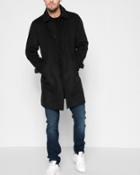7 For All Mankind Men's Modern Wool Overcoat In Black