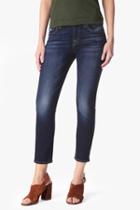7 For All Mankind Kimmie Crop With Distress In Mykonos Dark Indigo