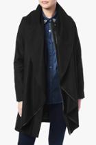 7 For All Mankind Shawl Collar Coat In Black