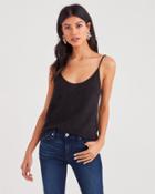 7 For All Mankind Lurex Cami In Black