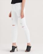 7 For All Mankind Women's Ankle Skinny With Destroy In Clean White