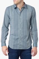 7 For All Mankind Vertical Striped Shirt In Marine Blue