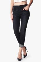 7 For All Mankind Slim Illusion The Relaxed Skinny In Icy Black