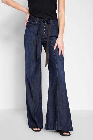 7 For All Mankind Wide Leg Lounge Pant In Deep Blue