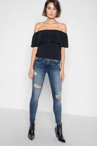 7 For All Mankind Ankle Skinny With Destroy And Grinded Hem In Wall Street Heritage