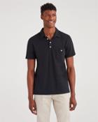 7 For All Mankind Men's Boxer Four Button Polo In Black