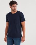 7 For All Mankind Men's Short Sleeve Raw Pocket Crew In Navy