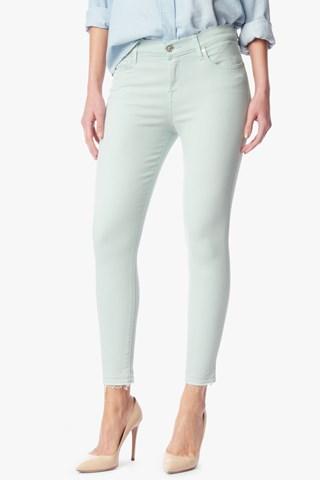 7 For All Mankind Slim Illusion Ankle Skinny With Released Hem In Sage Green