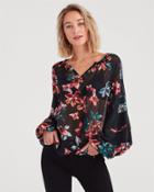 7 For All Mankind Panel Sleeve Blouson Top In Moonlight Orchid