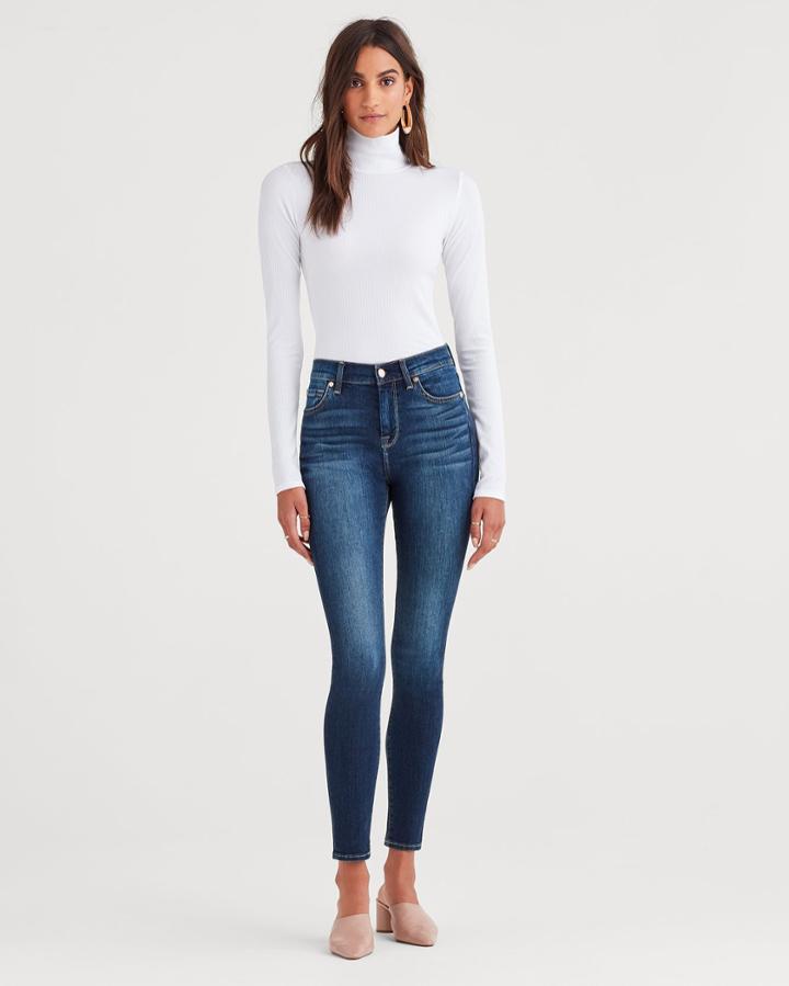 7 For All Mankind B(air) Authentic Denim High Waist Skinny In Fate