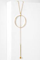 7 For All Mankind Full Circle Lariat Necklace In Gold