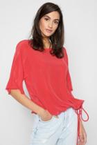 7 For All Mankind Drawstring Oversized Tee In Poppy