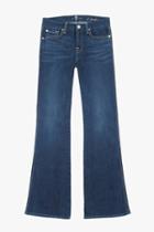7 For All Mankind Short Inseam A Pocket Flare In Deep Arctic Blue