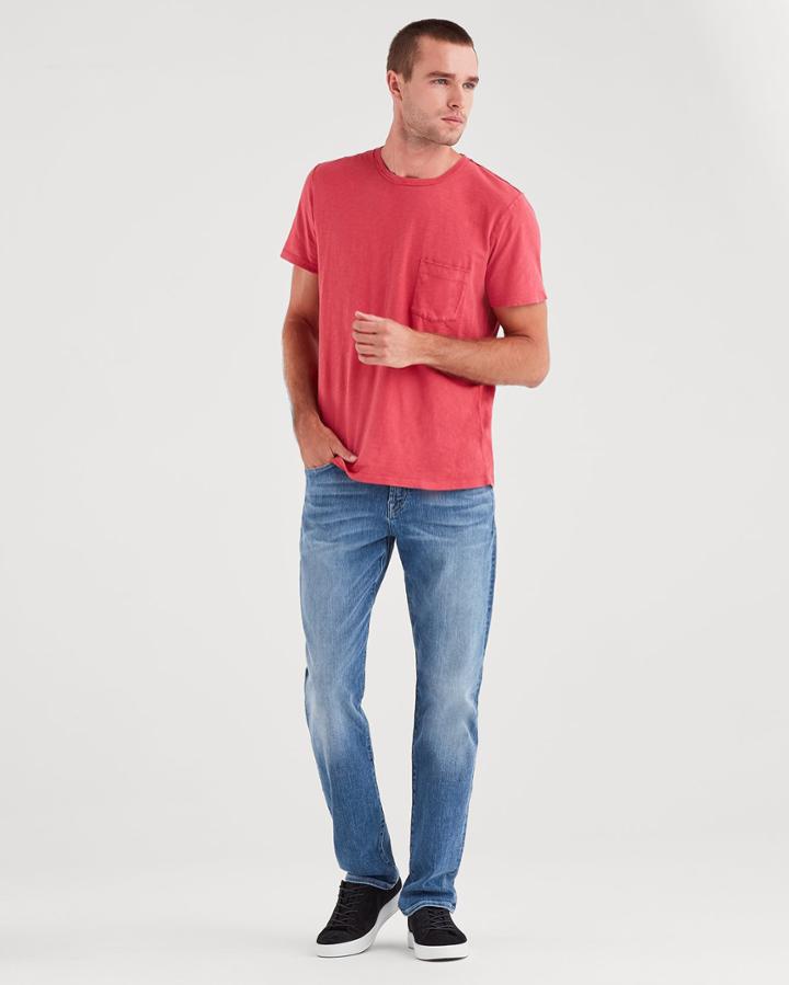 7 For All Mankind Men's Luxe Sport The Straight With Clean Pocket In Authentic Vortex