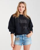 7 For All Mankind Collage Sweatshirt In Black