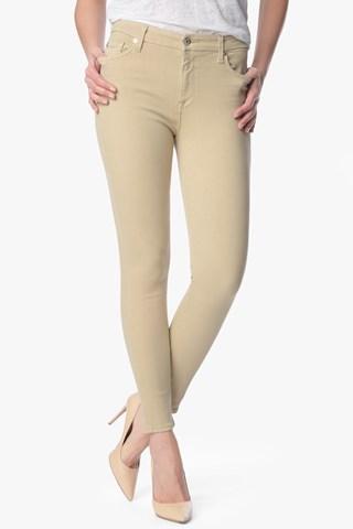 7 For All Mankind The Slim Illusion High Waist Ankle Skinny In Buff (28 Inseam)
