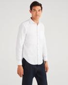 7 For All Mankind Men's Long Sleeve Oxford In White