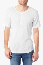7 For All Mankind Short Sleeve Thermal Henley In White