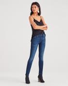 7 For All Mankind B(air) Denim The Ankle Skinny With Double Velvet Stripes In Authentic Chance