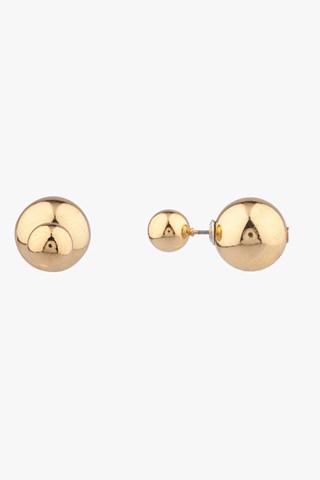 7 For All Mankind Double Ball Earring In Gold