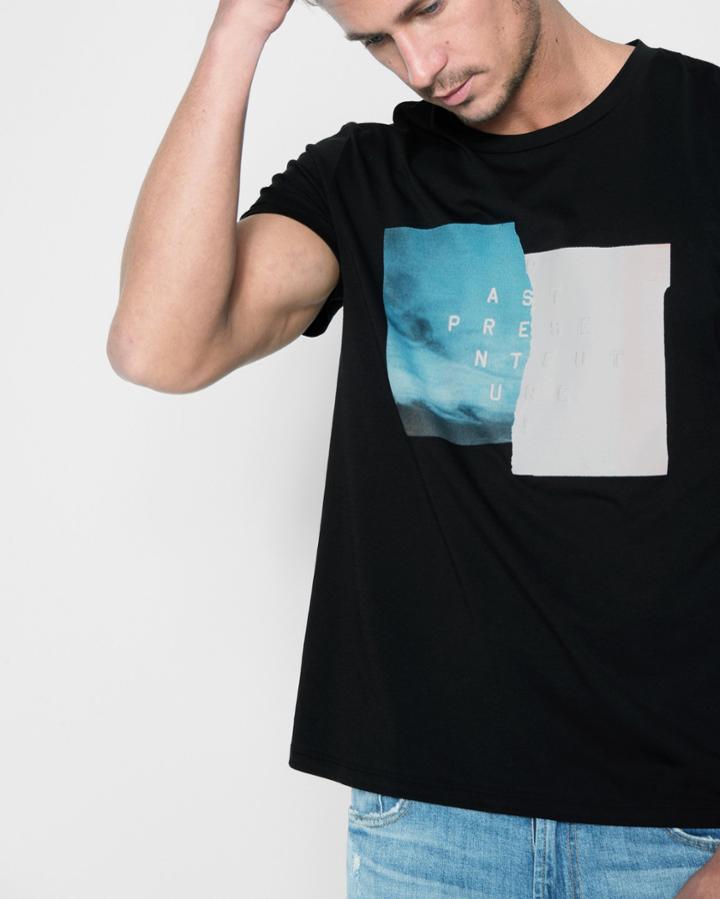 7 For All Mankind Men's Short Sleeve Present Tee In Black