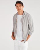 7 For All Mankind Men's Duo Fold Jersey Signal Hoodie In Heather Grey
