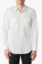 7 For All Mankind Long Sleeve Solid Western Shirt In White