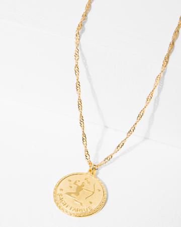 7 For All Mankind Cam Sagittarius Necklace In Gold