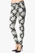 7 For All Mankind The High Waist Skinny W/contour Waistband In White Rose Jacquard