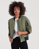 7 For All Mankind Lace Up Bomber In Pickle