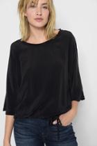 7 For All Mankind Drawstring Oversize Tee In Black
